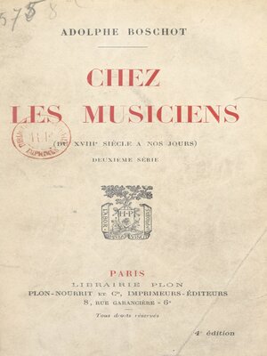 cover image of Chez les musiciens